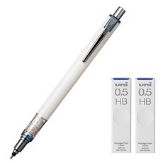 Uni 三菱鉛筆 KURU TOGA Advance Standard 自動鉛筆 白色 M5-559 + Kuru Toga 專用自動鉛筆芯 HB 2入組, 1套, 0.5mm