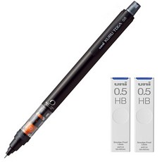 Uni 三菱鉛筆 KURU TOGA 自動鉛筆 伸縮筆尖型 黑色 M5-452 + 專用自動鉛筆筆芯 HB 2入組, 0.5mm, 1組