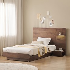 잉글랜더 SAF 모아 평상형 침대 프레임 + 협탁 세트 방문설치, 프렌치월넛