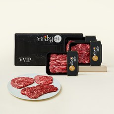 농협안심한우 1++(9) 선물세트 1호 1kg 등심400g + 채끝300g + 갈비살300g, 1세트