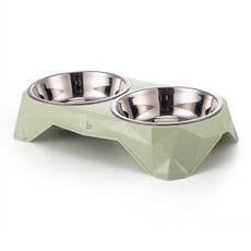 ZEZEPET 粉彩鑽石不鏽鋼雙碗餐具, 1個, 綠色