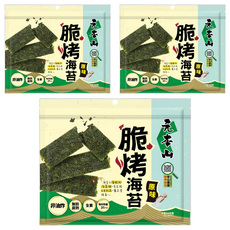 元本山 脆烤海苔 原味, 34g, 3包