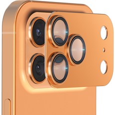 모빌앤조이 일체형 메탈커버 카메라 렌즈 보호필름, 오렌지, 1세트