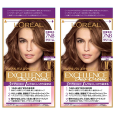 L'OREAL PARiS 巴黎萊雅 台灣公司貨 優媚霜三重護髮雙管染髮霜, 7NB 明亮自然棕, 2盒