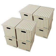 올리빙 크로스 트렁크 대형 5겹 종이정리함, 그레이, 33.5 x 43 x 32 cm, 8개