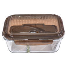 LocknLock 樂扣樂扣 分隔玻璃保鮮盒, 容器 + 蓋子, 1組