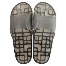 方格排水浴室拖鞋 74008, 黑色, 1雙