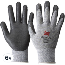 3M 舒適型止滑耐磨手套 Touch, Melange Gray, 6雙
