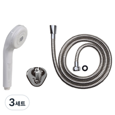 韓國 BK 蓮蓬頭 + 金屬軟管 1.5m + 掛架組 Moro98, 白色(蓮蓬頭), 3套