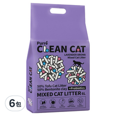 Purré Clean Cat 乾淨貓混合貓砂 6L, 6包, 薰衣草