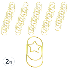 마켓감성 다양한 모양 클립 스타 골드, 50개입, 2개