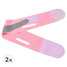 셀비아 탄력 턱살 브이라인 밴드, 2개, 핑크
