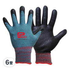 PANRICO 百利世 P-200 加厚型止滑耐磨手套, M, 橘色, 6雙