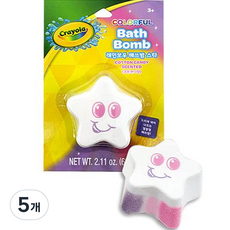 크레욜라 레인보우 유아용 배쓰밤 스타, 단품, 60g, 5개