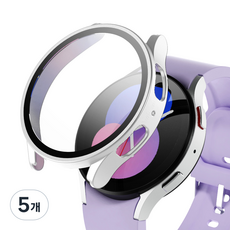 아이엠듀 스마트워치 강화유리 풀커버 케이스 하이브리드, 스틸 실버, 5개