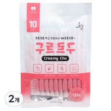 초심 고양이 구르구르 크리미츄 짜먹는 간식 11p, 연어, 132g, 2개