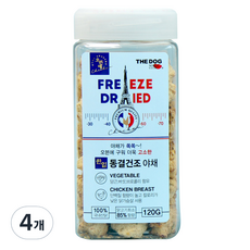 더독 강아지 바싹한 한입 오븐애 동결건조간식, 닭 + 야채 혼합맛, 4개