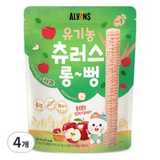 엘빈즈 유아용 츄러스 롱뻥 STEP1, 사과맛, 30g, 4세트