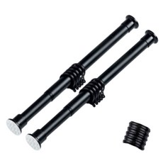 PP居家生活 超強力鎖定型伸縮桿 2入 + 掛環 15入 組, 1套, 黑色