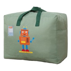 多功能幼兒園棉被收納袋, 綠機器人, 1個