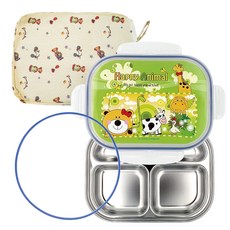 動物印花不鏽鋼密封便當盒組, 透明, 1組