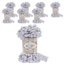 리네아 퍼피 실 핑거니팅 뜨개실, 416 그레이, 8개