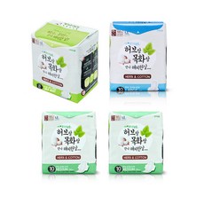 HERB&COTTON 超薄潔翼型衛生棉 M號 10入 2包+L號 10入+夜用型 8入, 1套