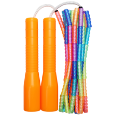 제이에프로프 어린이용 무지개 연질구슬줄넘기 4~8세, 주황색, 1개