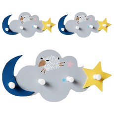 한봄누리 모자 가방 다용도 걸이 인테리어 벽옷걸이 행거, 그레이, 3개