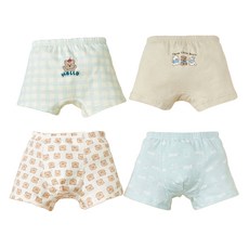 남아용 물구나무테디 사각 팬티 4종 세트