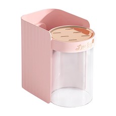 壁掛式磁吸牙刷杯洗漱套組 環保PP塑料 7.5cmX11cmX8.5cm, 粉色, 1組