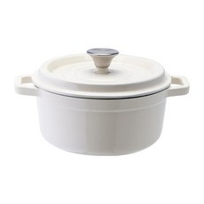 cook power 鍋寶琺瑯鑄鐵鍋 22cm, 雪峰白, 1個