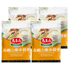 馬玉山 高纖山藥多穀粥, 全素食 無防腐劑 無添加人工香料 美味配方, 350g, 4袋