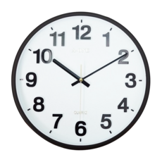 A-ONE 金吉星 超靜音超大立體字厚框掛鐘, 黑色