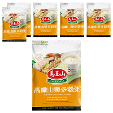 馬玉山 高纖山藥多穀粥, 全素食 無防腐劑 無添加人工香料 美味配方, 350g, 6袋