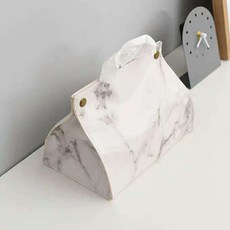 復古皮革面紙盒, 白色大理石
