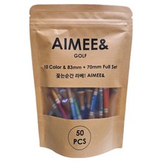 Aimee& GOLF 木質高爾夫球梯 50入組 AIMEE-GWT1000, 10色, 1組