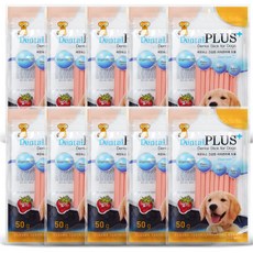 강아지 덴탈플러스 국산 껌, 딸기, 50g, 10개