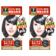 SOFEI 舒妃 護髮染髮霜, 7號 自然黑褐 何首烏, 2盒