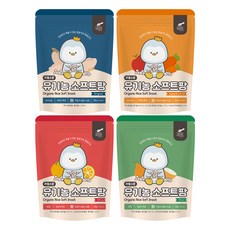 리틀스푼 유기농 소프트팡 4종, 백미, 양파, 사과당근, 감귤, 30g, 1세트