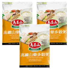 馬玉山 高纖山藥多穀粥, 全素食 無防腐劑 無添加人工香料 美味配方, 350g, 3袋