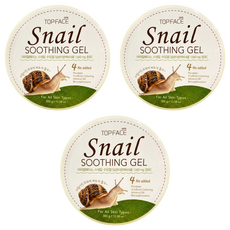 TOPFACE 蝸牛補水修護保濕凝膠 1500mg蝸牛精華液 適用於所有膚質 無添加苯甲酮 無人工色素 無礦物油 無防腐劑, 300g, 3罐