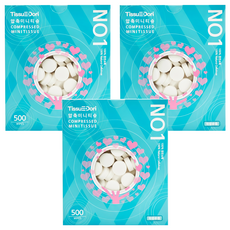 TissuEDori 迷你壓縮毛巾球 500個 100%天然纖維, 3盒