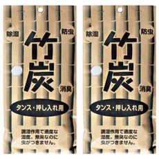 KOKUBO 小久保工業所 竹炭衣櫥除濕消臭包 除濕 防蟲 消臭 每包約65*30*230mm, 80g, 2入, 2包