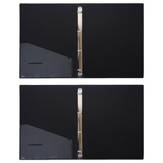 Lan CHYn 連勤牌文具 四孔3/4/圓型夾 小背寬 lc-9001-4r k pp, 黑色, 2個