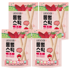 유기농 롱뻥스틱 쌀과자, 딸기, 30g, 4개