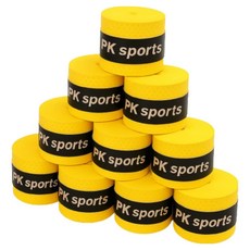 InGlow 球拍 高爾夫球桿 釣竿 自行車握把 握把帶, 黃色, 10個