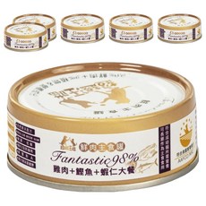 BEyONDPET 超越汪喵 貓主食罐 不含K3防腐劑及雙酚A, 雞肉 + 鰹魚 + 蝦仁大餐, 80g, 6罐