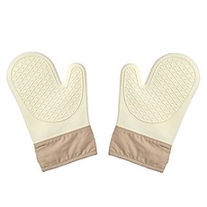 Dramavalue 矽膠集指烤箱手套, 1套, 奶油色