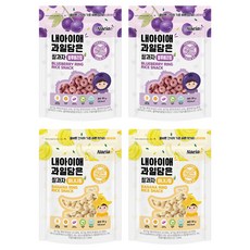 Naeiae 水果米圈圈組, 藍莓口味 + 香蕉口味, 30g, 1組